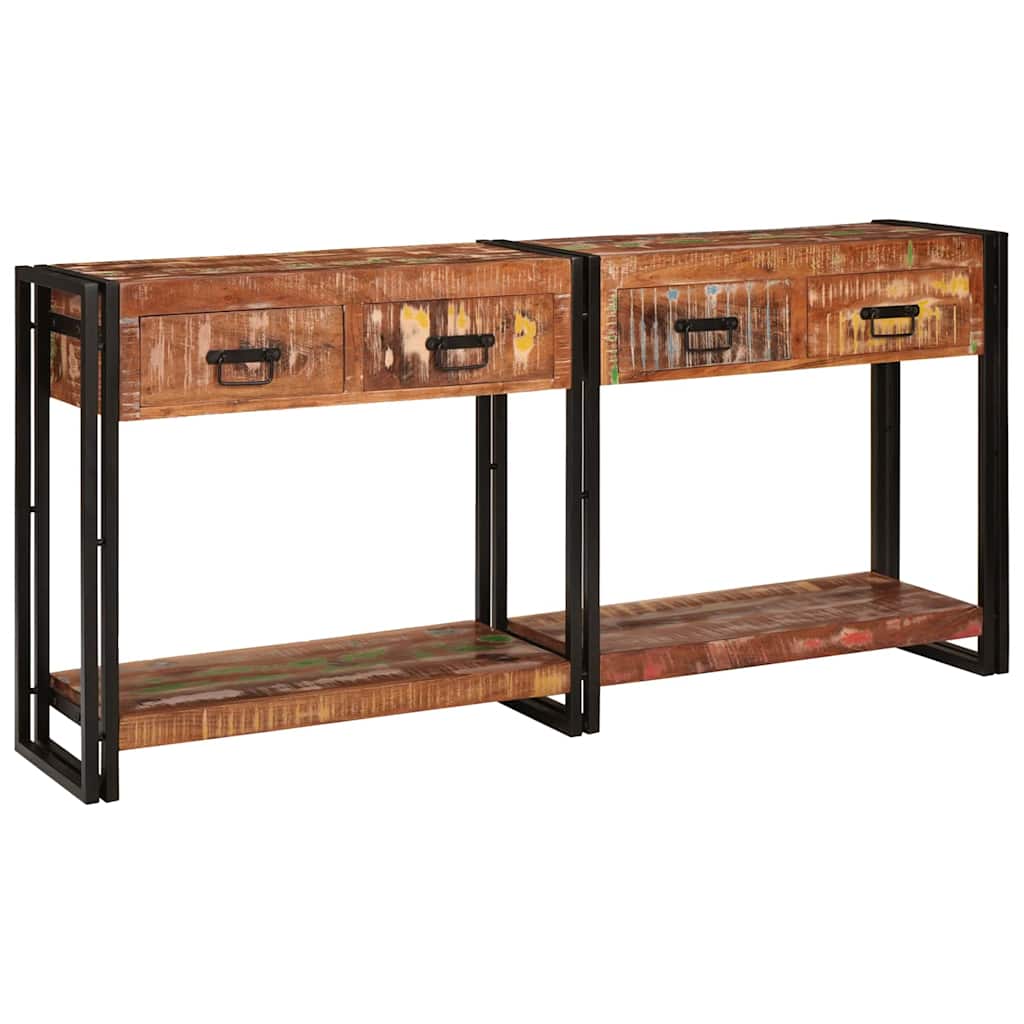 Console Tables Set with Drawer with Shelf 2 pcs Multicolour