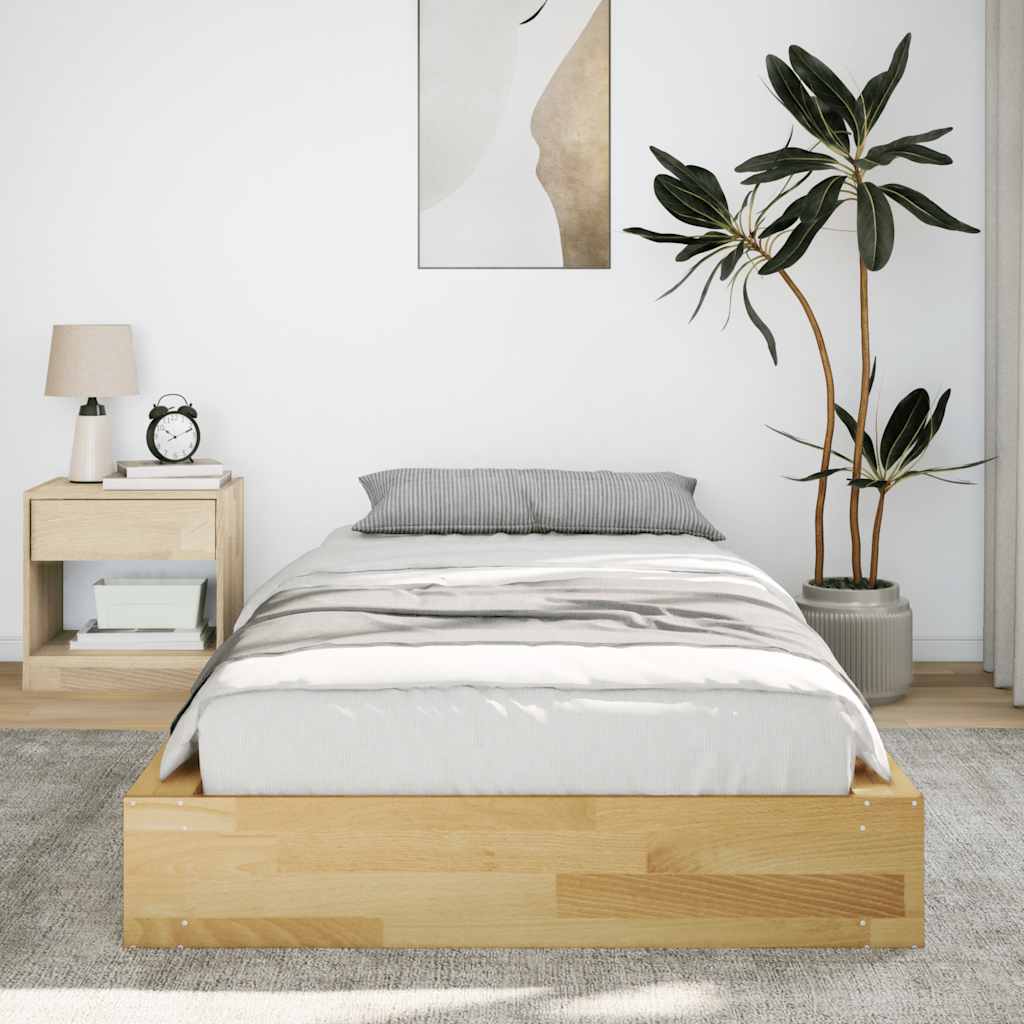 Bed Frame without Mattress 90x200 cm Solid Wood Oak