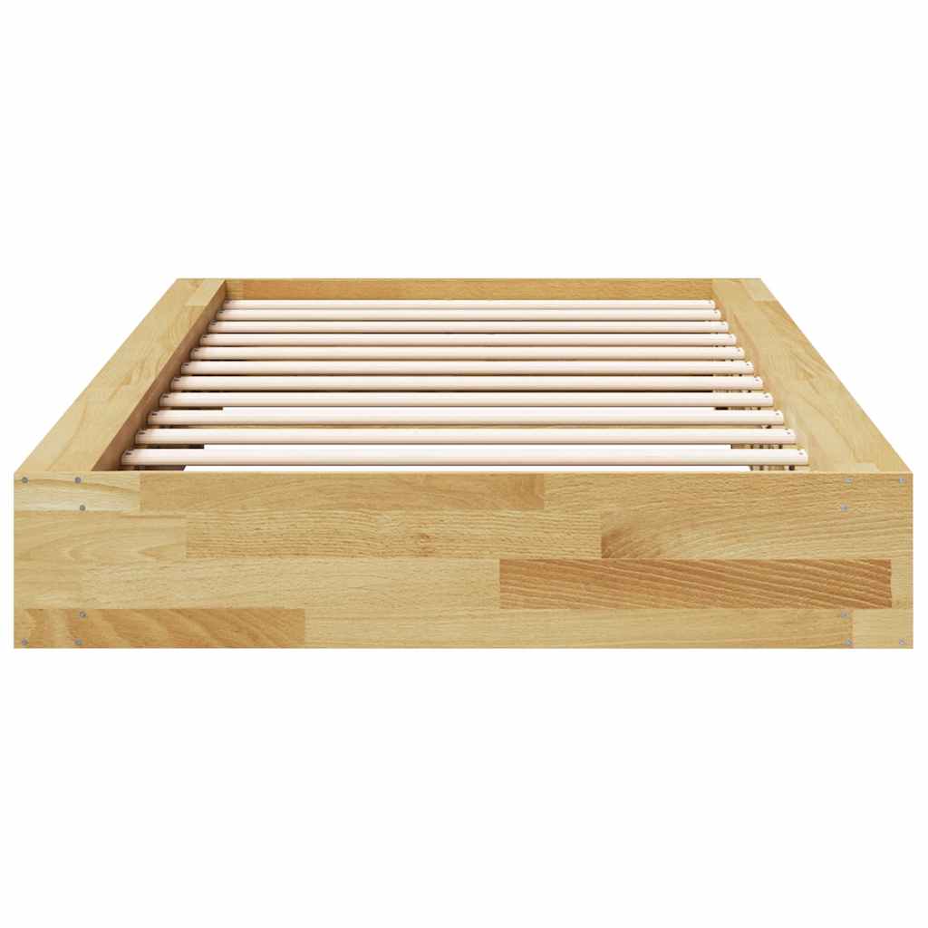Bed Frame without Mattress 90x200 cm Solid Wood Oak
