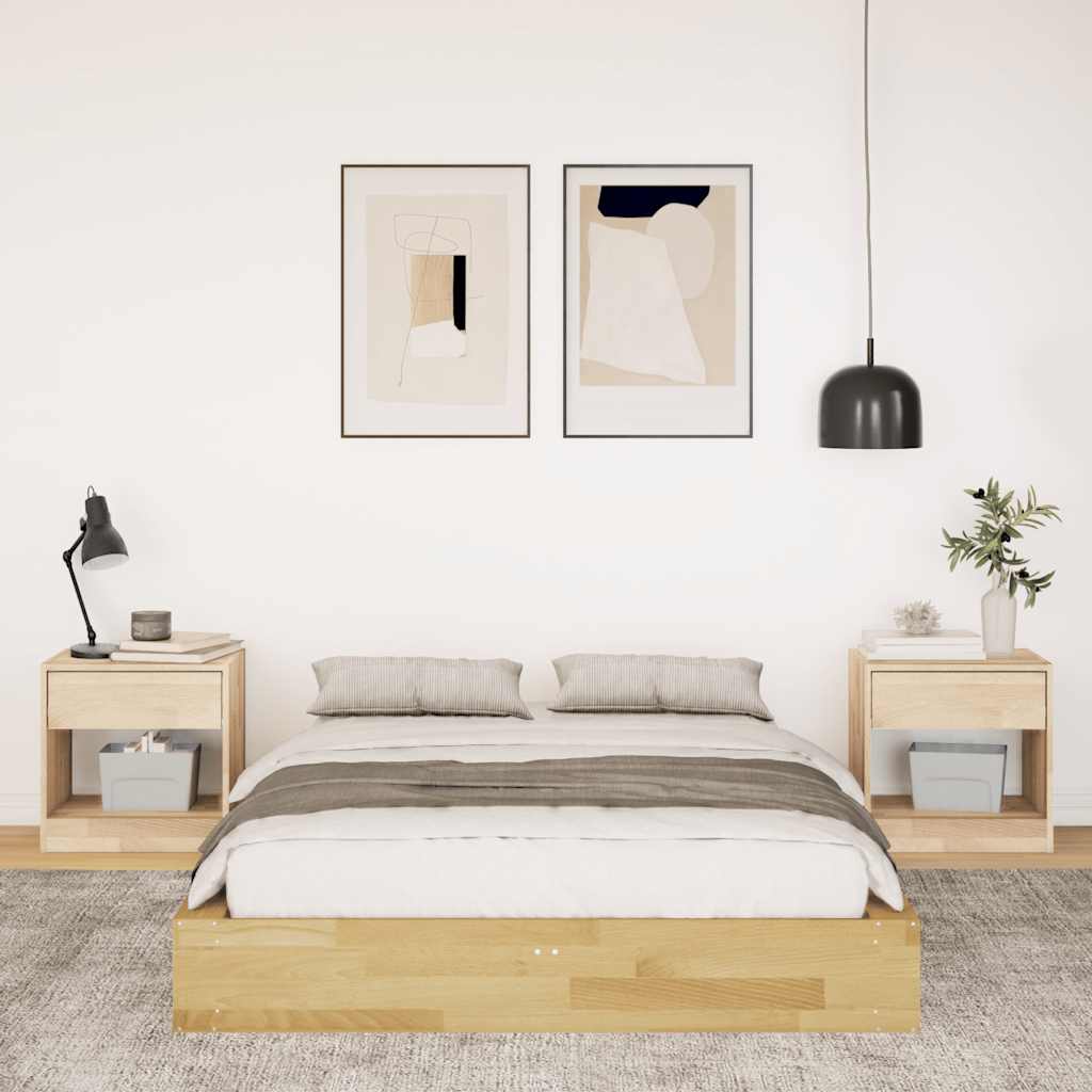 Bed Frame without Mattress 120x190 cm Solid Wood Oak