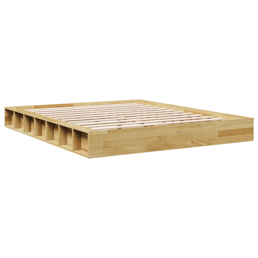 Bed Frame without Mattress 135x190 cm Solid Wood Oak