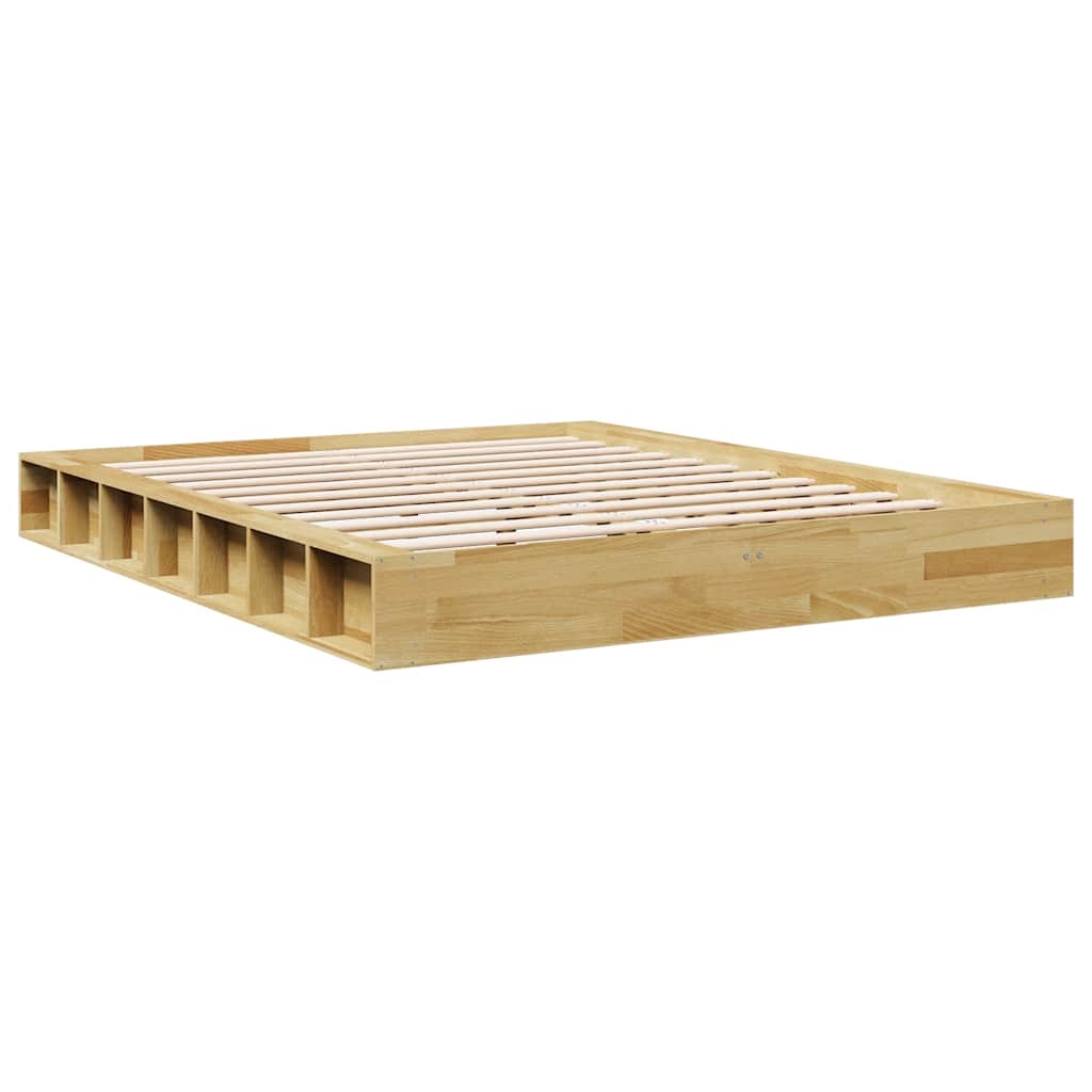 Bed Frame without Mattress 140x190 cm Solid Wood Oak