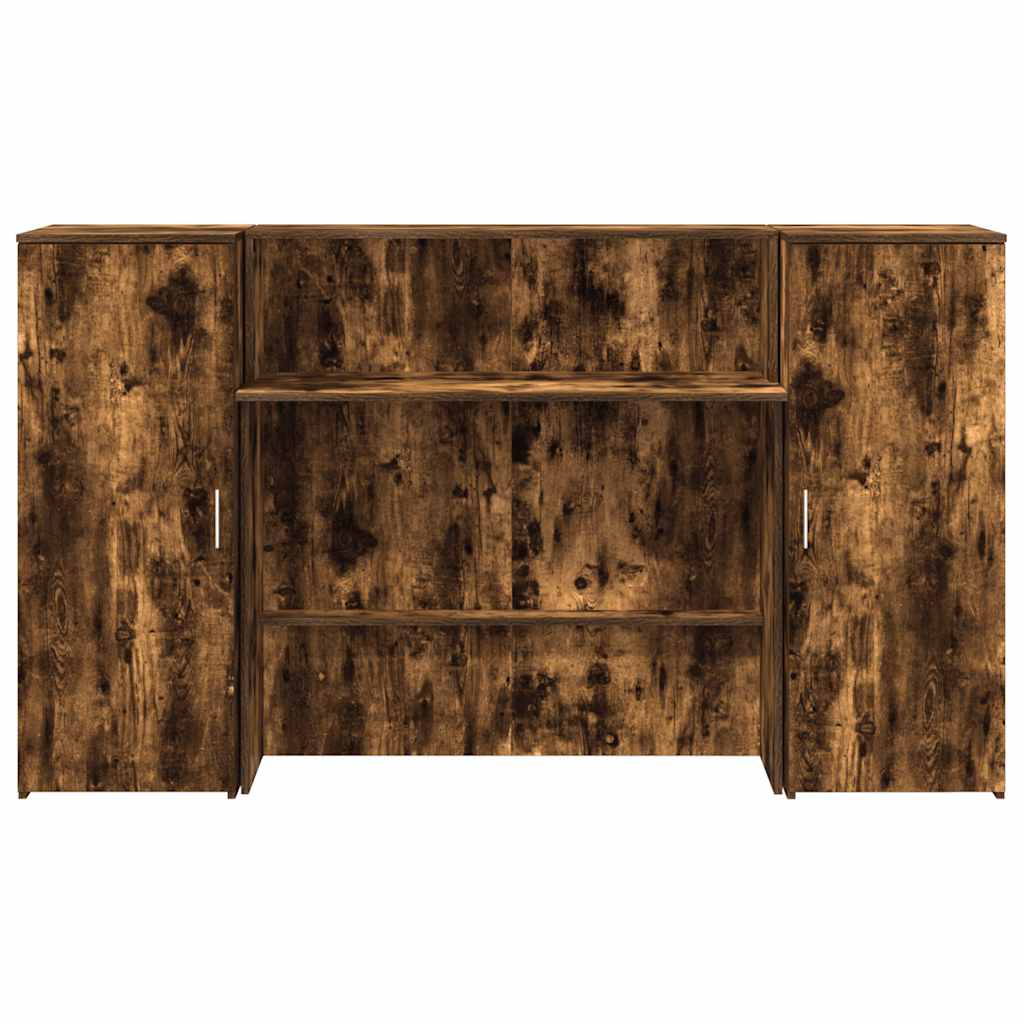 Reception Desk Smoked Oak 180x50x103.5 cm Engineered Wood