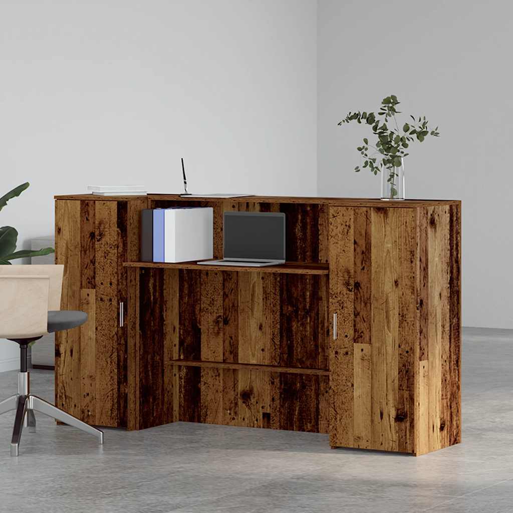 Reception Desk Old Wood 180x50x103.5 cm Engineered Wood