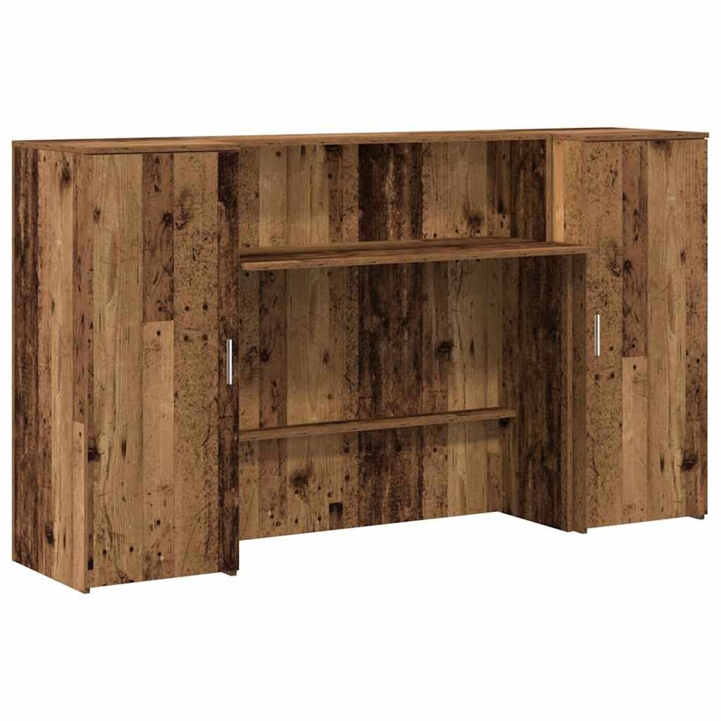 Reception Desk Old Wood 180x50x103.5 cm Engineered Wood