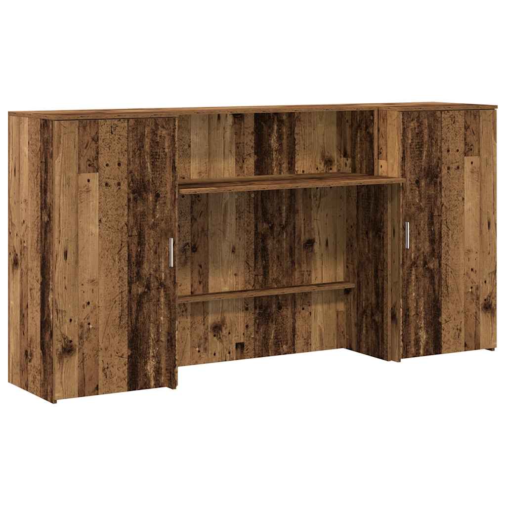 Reception Desk Old Wood 200x50x103.5 cm Engineered Wood