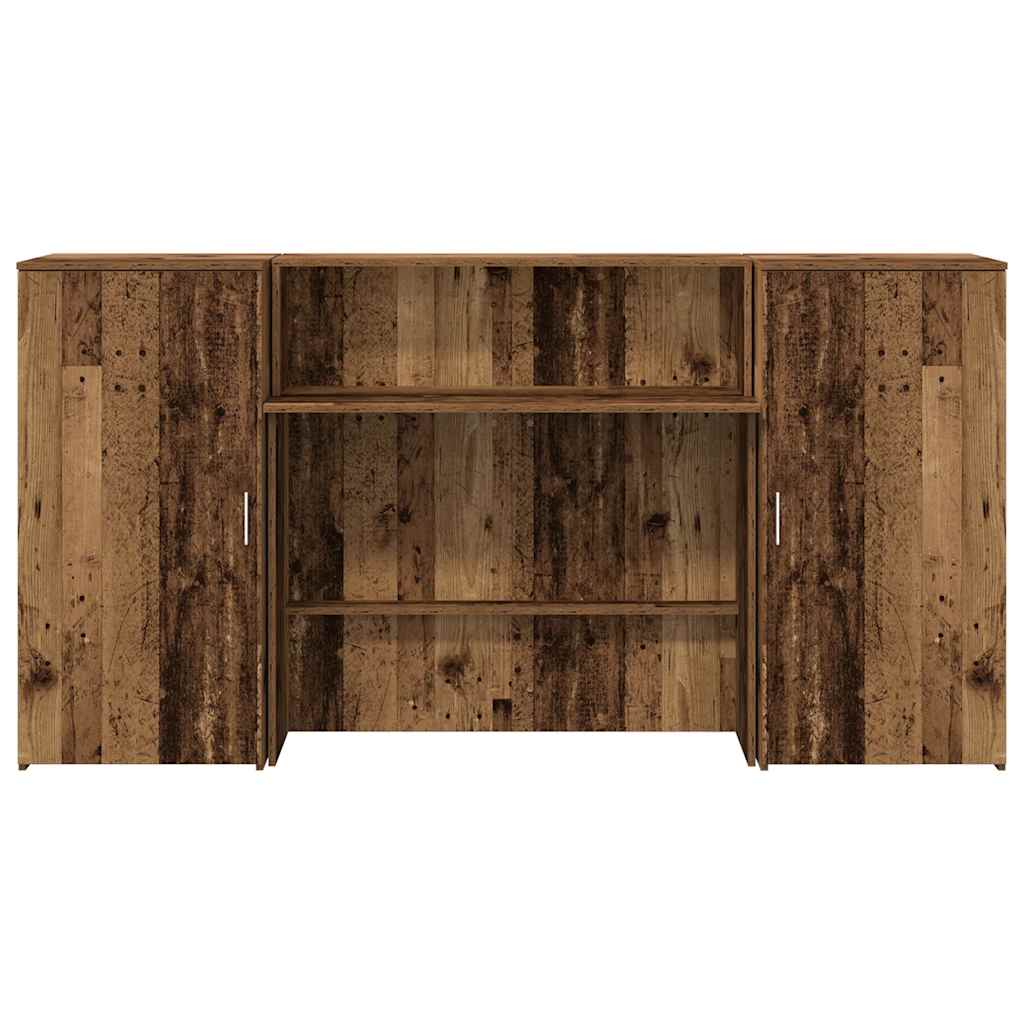 Reception Desk Old Wood 200x50x103.5 cm Engineered Wood