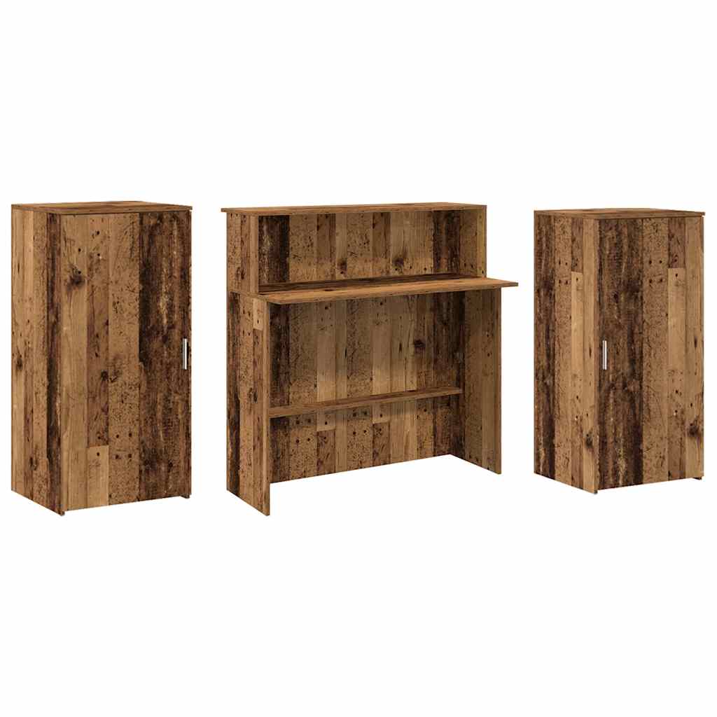 Reception Desk Old Wood 200x50x103.5 cm Engineered Wood