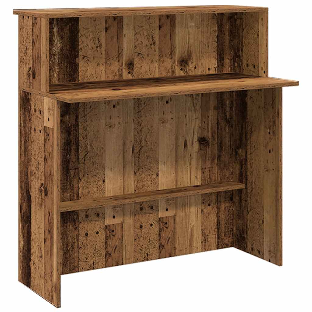 Reception Desk Old Wood 200x50x103.5 cm Engineered Wood