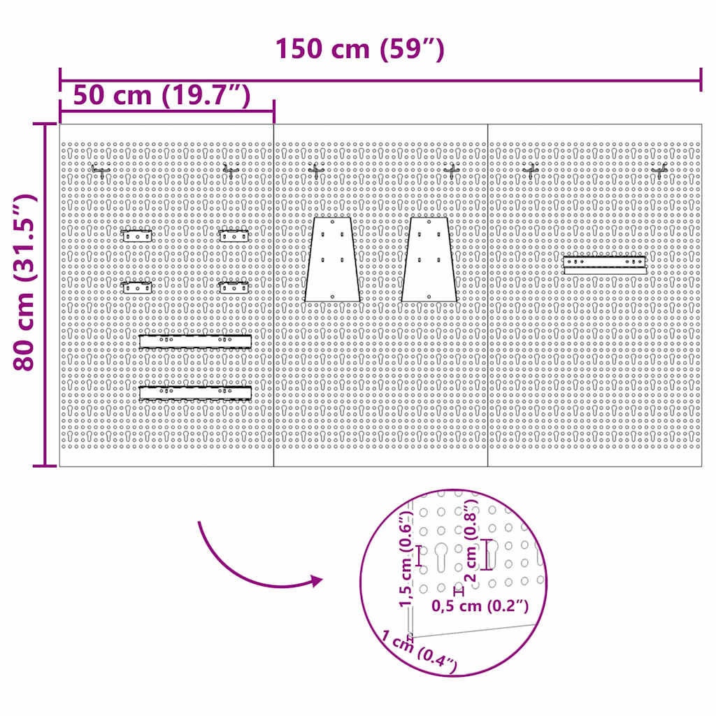 Storage Bench 3 pcs Grey 150 x 1 x 80 cm Powder-coated steel