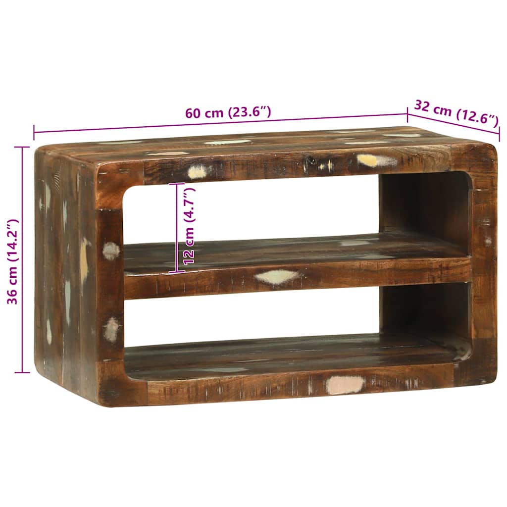 TV Cabinet Multicolour 60 x 32 x 36 cm Solid Reclaim wood