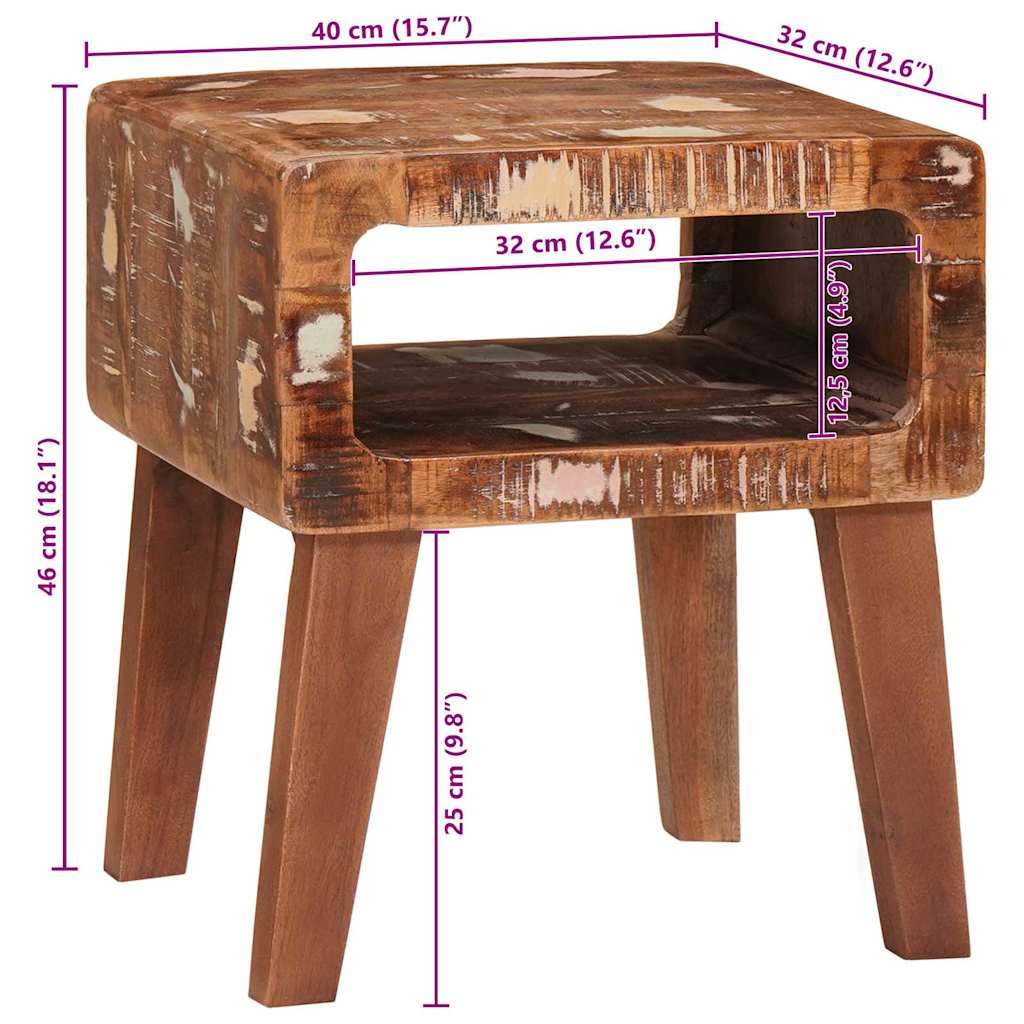 End Tables with Shelf Brown 40 x 32 x 46 cm Solid Mango Wood