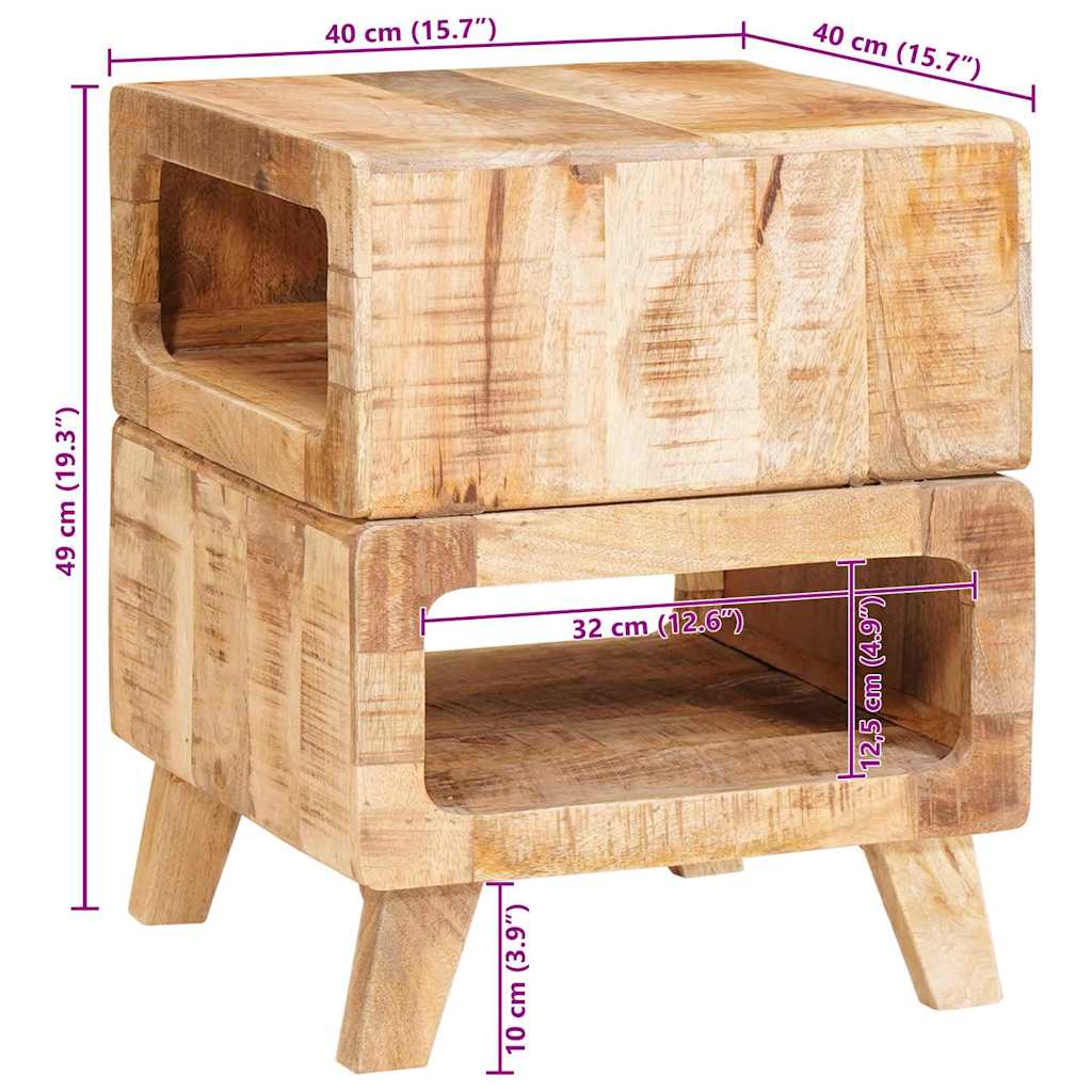 End Tables with Shelf Brown 40 x 40 x 49 cm Solid Reclaim Wood