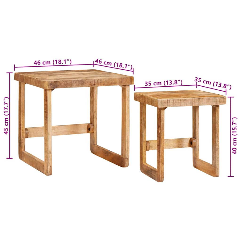 End Tables Brown Solid mango wood