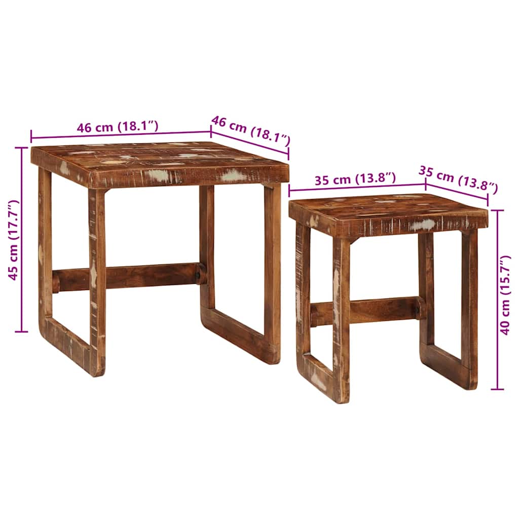 End Tables Multicolour Solid reclaimed wood