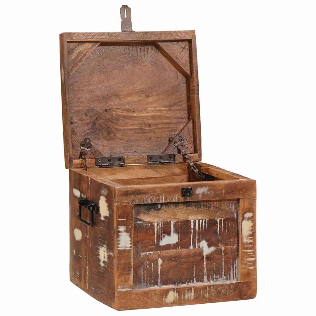 Storage Box with Storage Multicolour Solid reclaimed wood