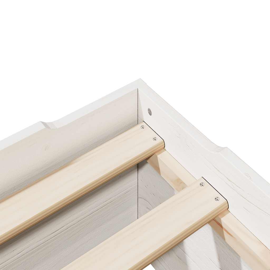 Bed Frame No Mattress Stackable White 80x200 cm Solid Wood