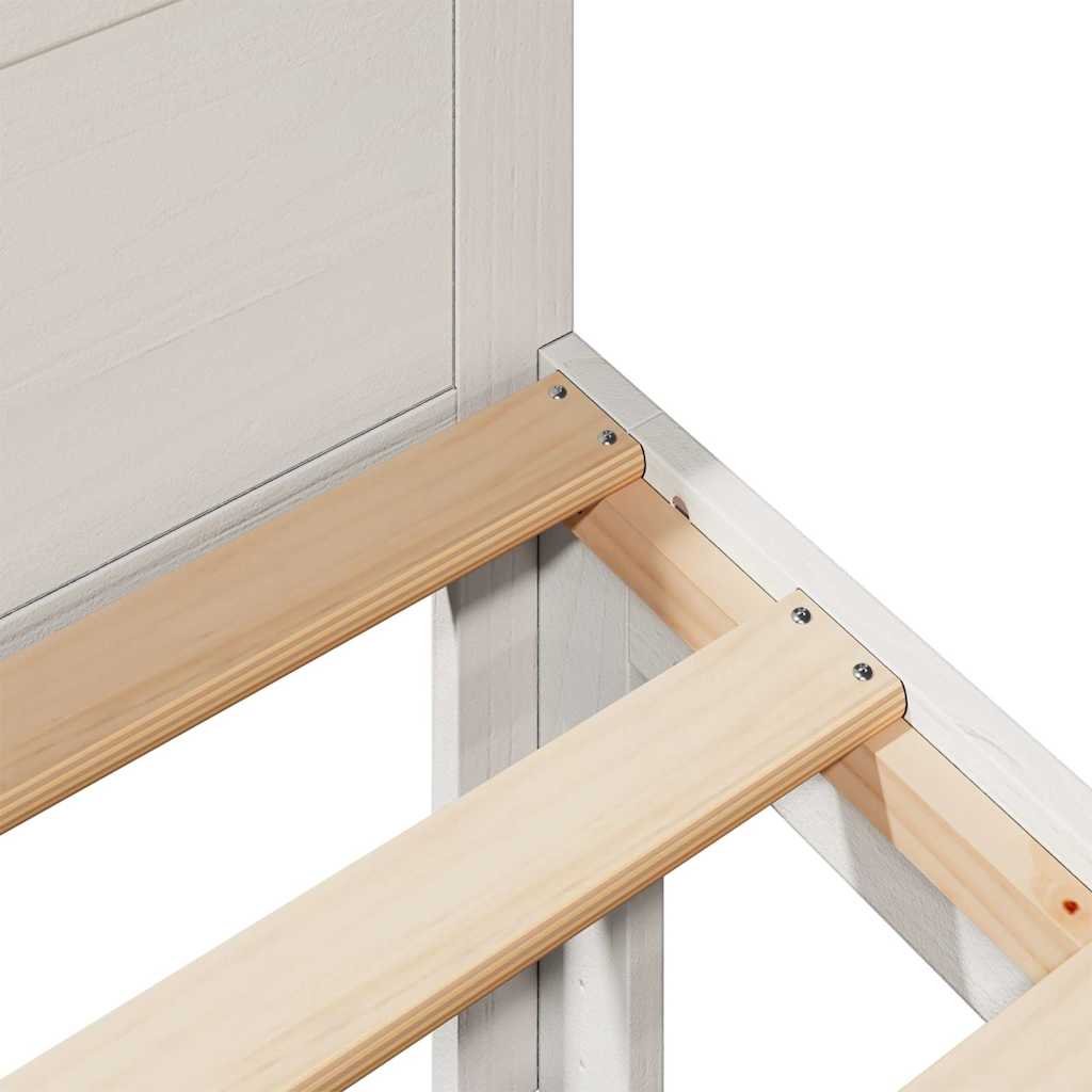 Bed Frame without Mattress White 90x200 cm Solid Wood Pine