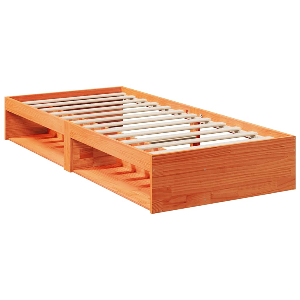 Day Bed without Mattress Wax Brown 90x200 cm Solid Wood Pine