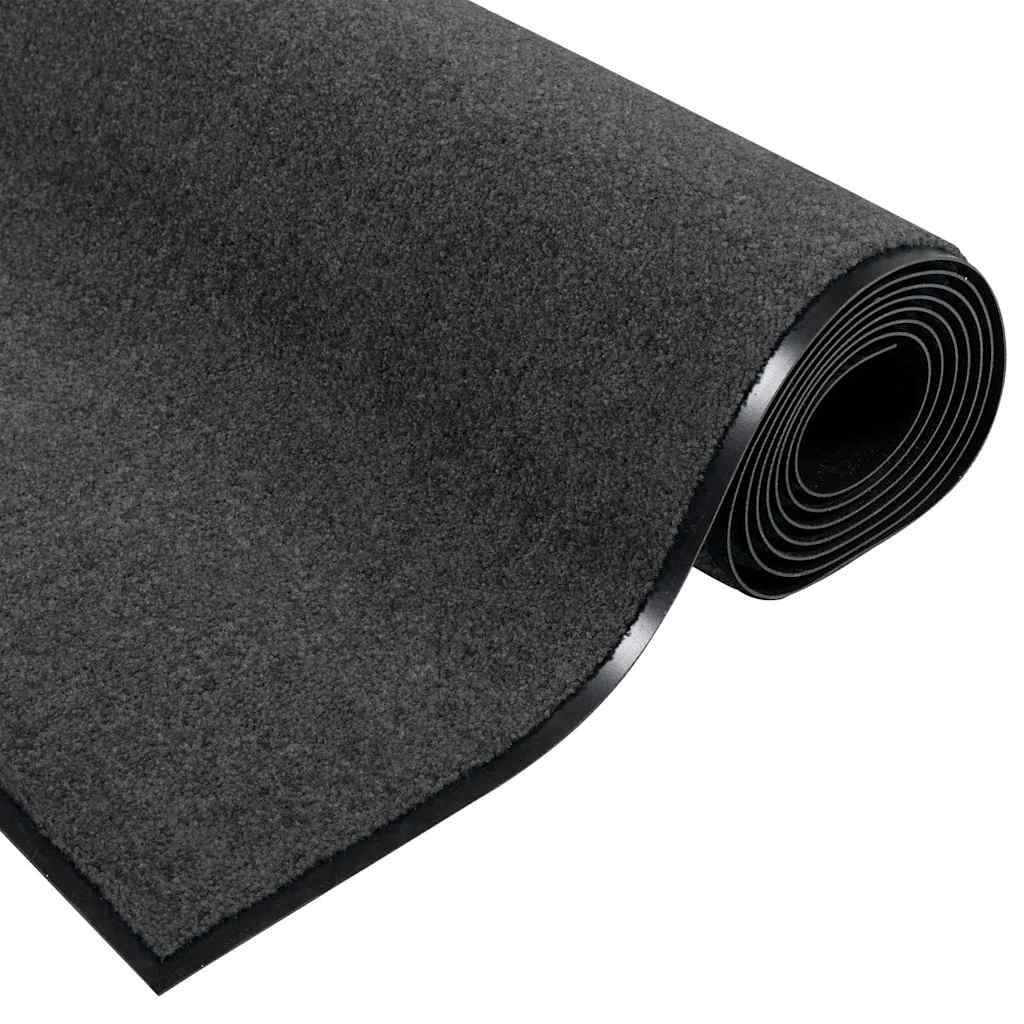 Doormat Anthracite and Black 120 x 250 cm Polyamide and PVC