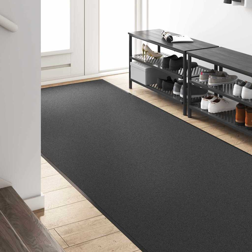 Doormat Anthracite and Black 120 x 250 cm Polyamide and PVC