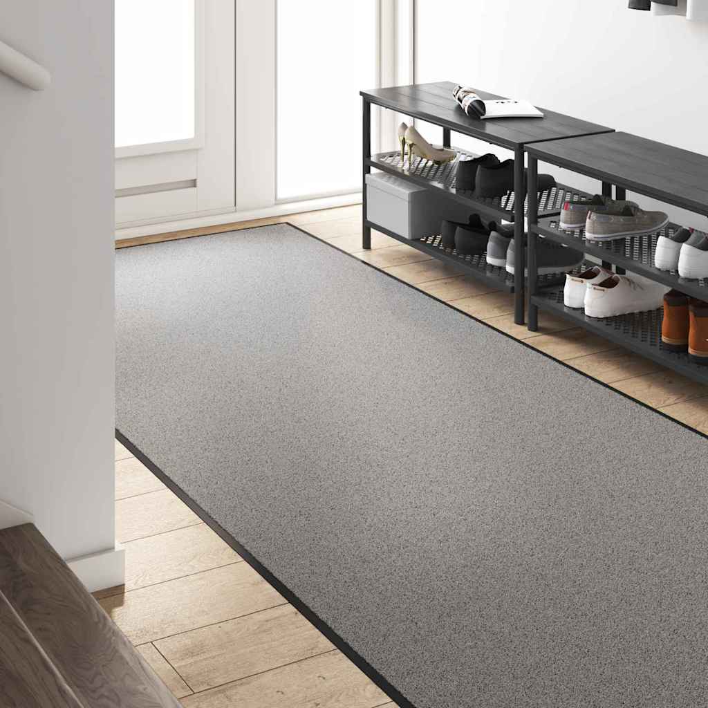 Doormat Grey and Black 120 x 300 cm Polypropylene and vinyl