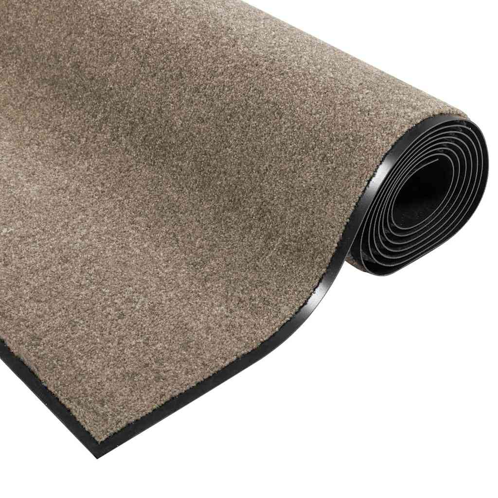 Doormat Beige and Black 120 x 300 cm Polypropylene and vinyl