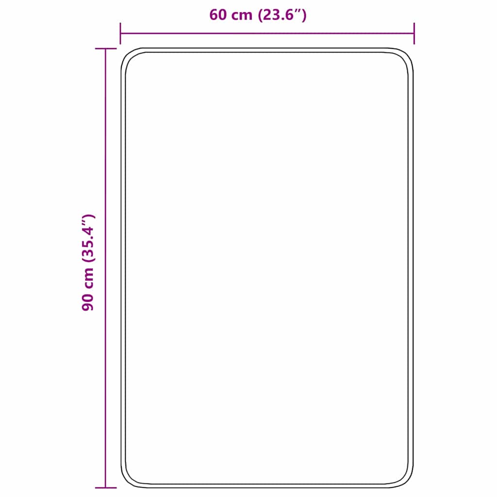 Anti-slip Bath Mat Grey 60 x 90 cm PP