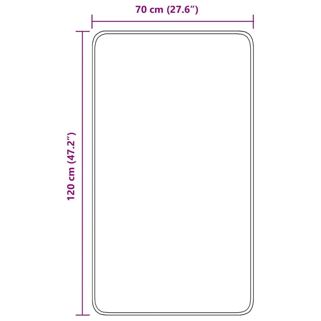 Anti-slip Bath Mat Dark Grey 70 x 120 cm PP