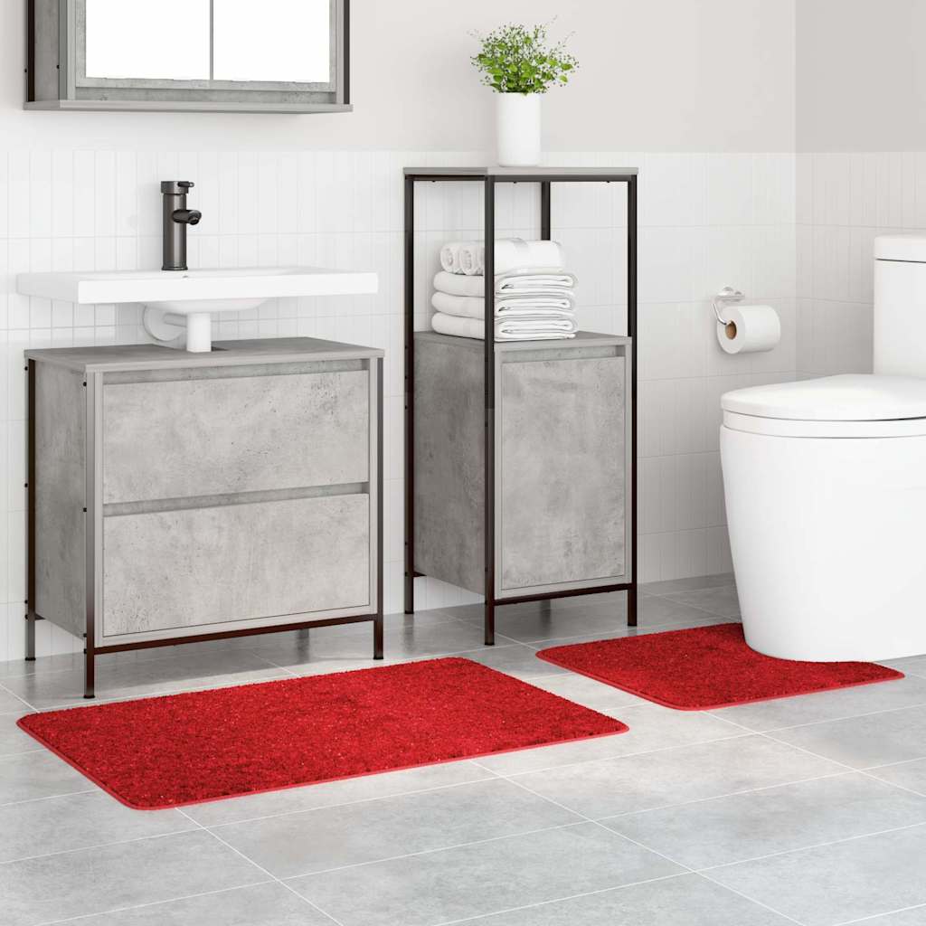 Anti-slip Bath Mat Set 2 pcs Red PP
