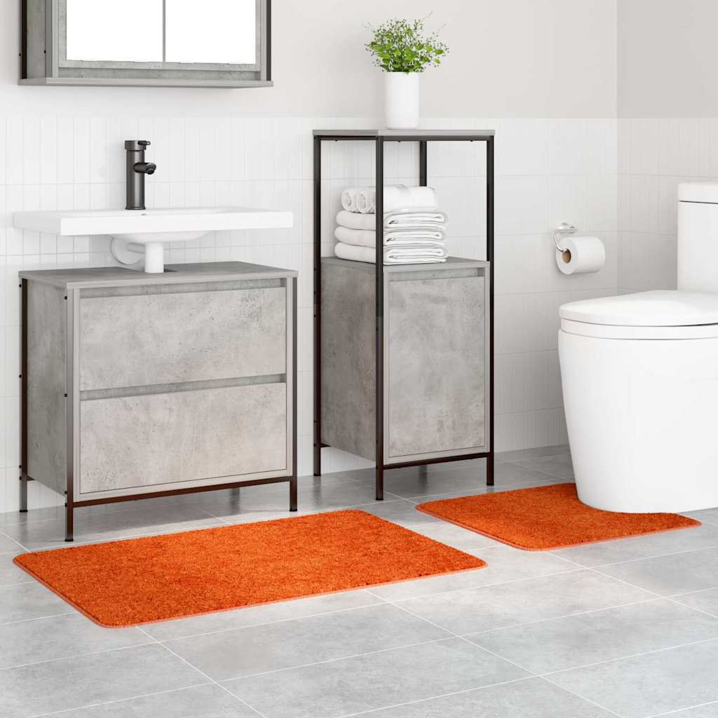 Anti-slip Bath Mat Set 2 pcs Orange PP