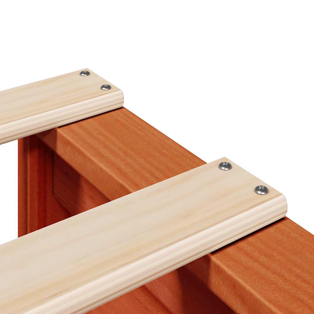 Bookcase Bed without Mattress Wax Brown 135x190cm Solid Wood Pine