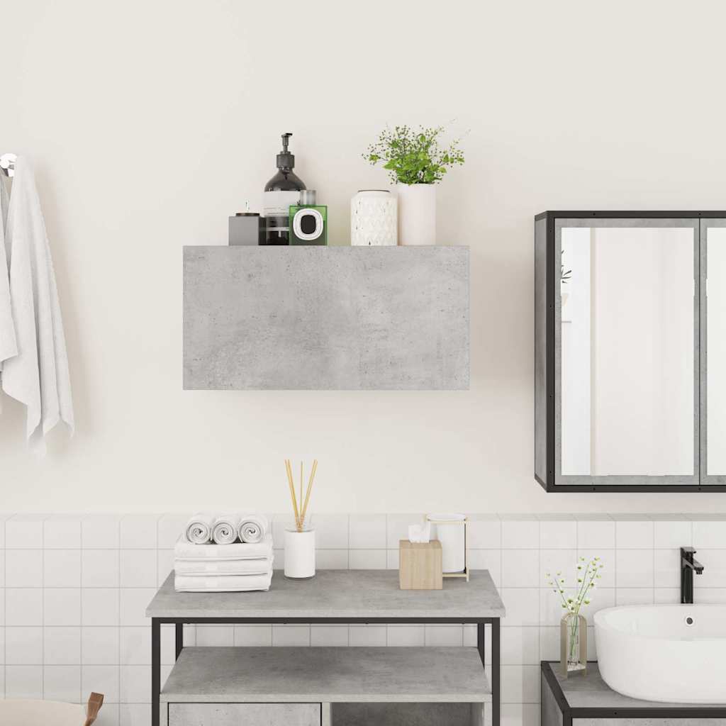 Bathroom Wall Cabinet Concrete Grey 60x25x30 cm Engineered Wood