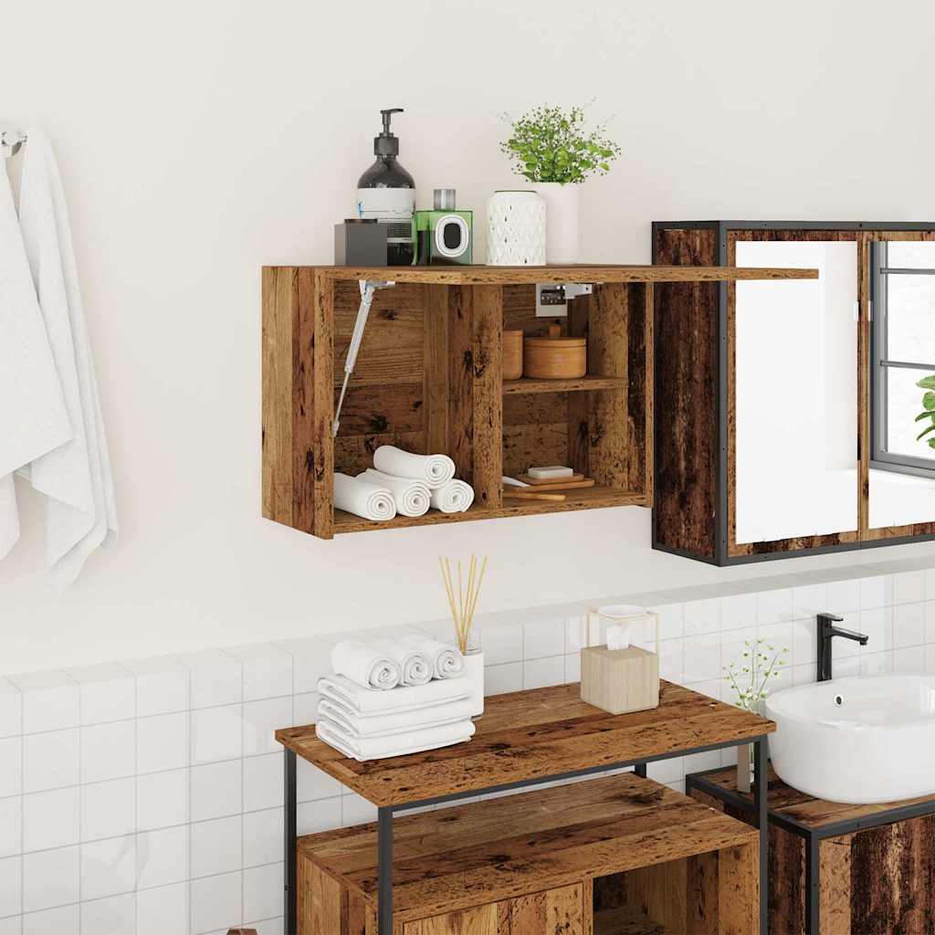 Bathroom Wall Cabinet Old Wood 60x25x40 cm Engineered Wood