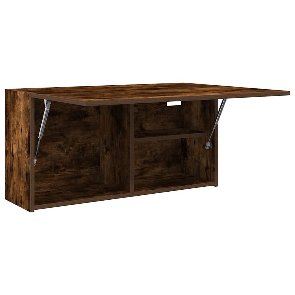 Bathroom Wall Cabinet Smoked Oak 80x25x40 cm Engineered Wood