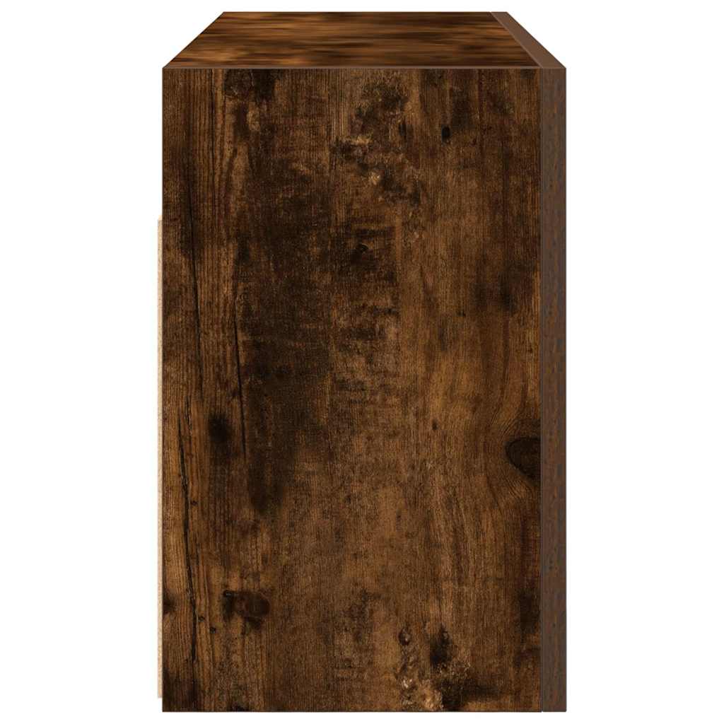 Bathroom Wall Cabinet Smoked Oak 80x25x40 cm Engineered Wood