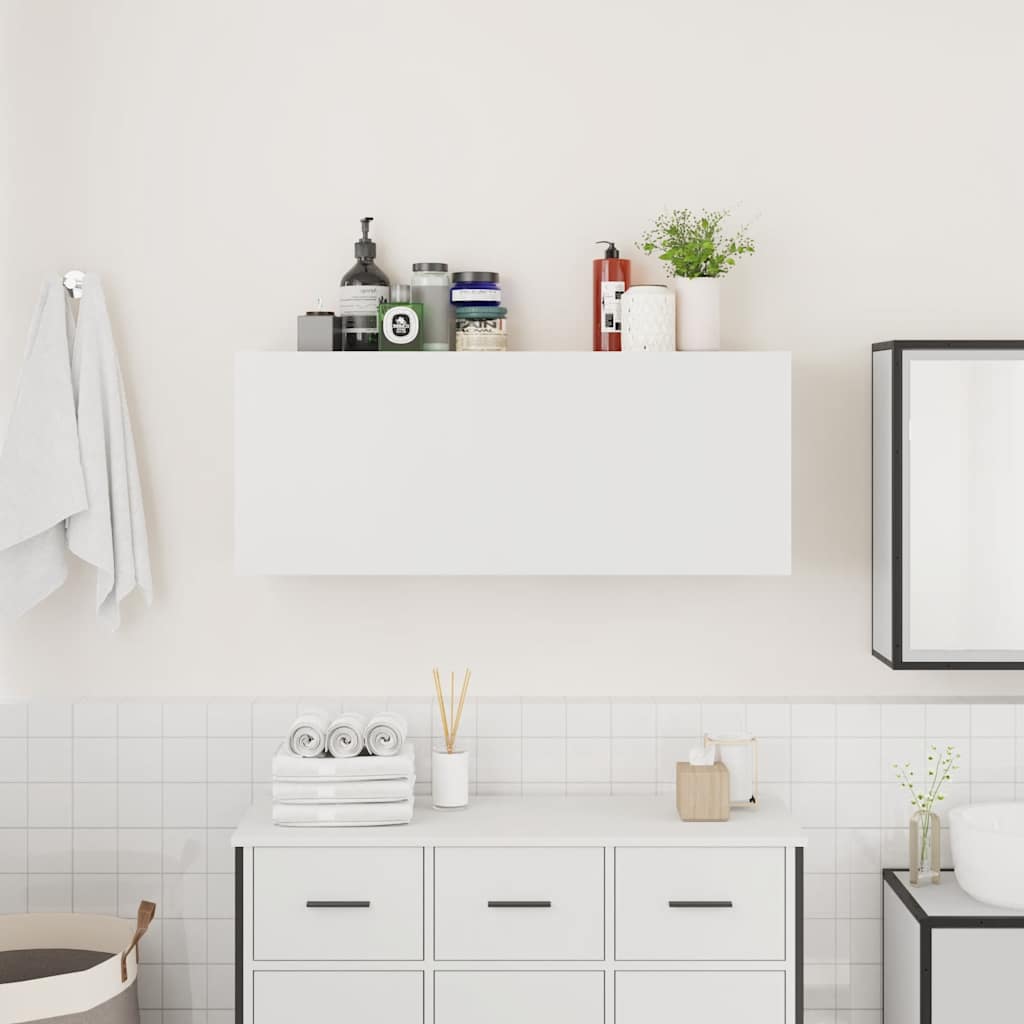 Bathroom Wall Cabinet White 100x25x40 cm Engineered Wood