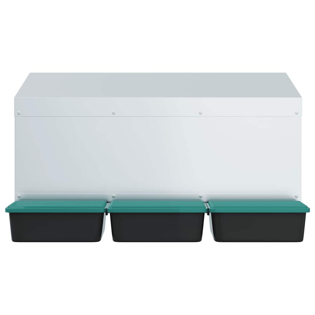 Chicken Nesting Box 3 Compartments Wall-Mounted Galvanised Steel