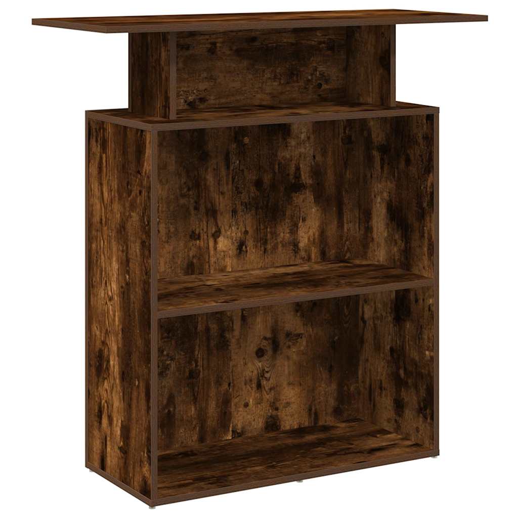 Reception Desk Smoked Oak 100x40x104 cm Engineered Wood