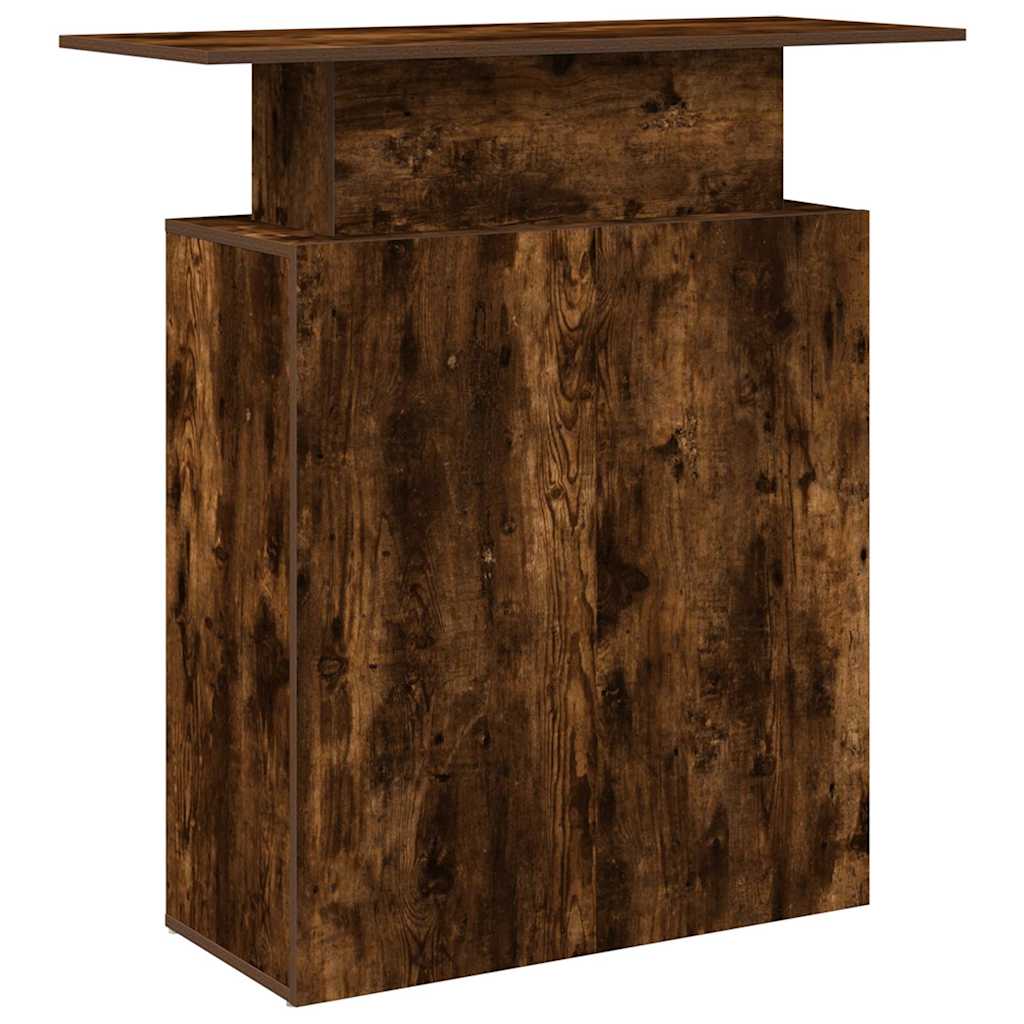 Reception Desk Smoked Oak 100x40x104 cm Engineered Wood