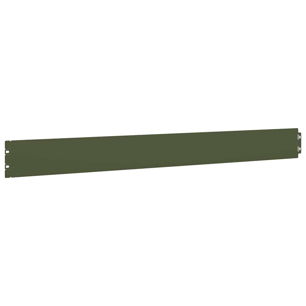 Lawn Edgings 10 pcs Olive Green 10x103 cm Cold-rolled Steel