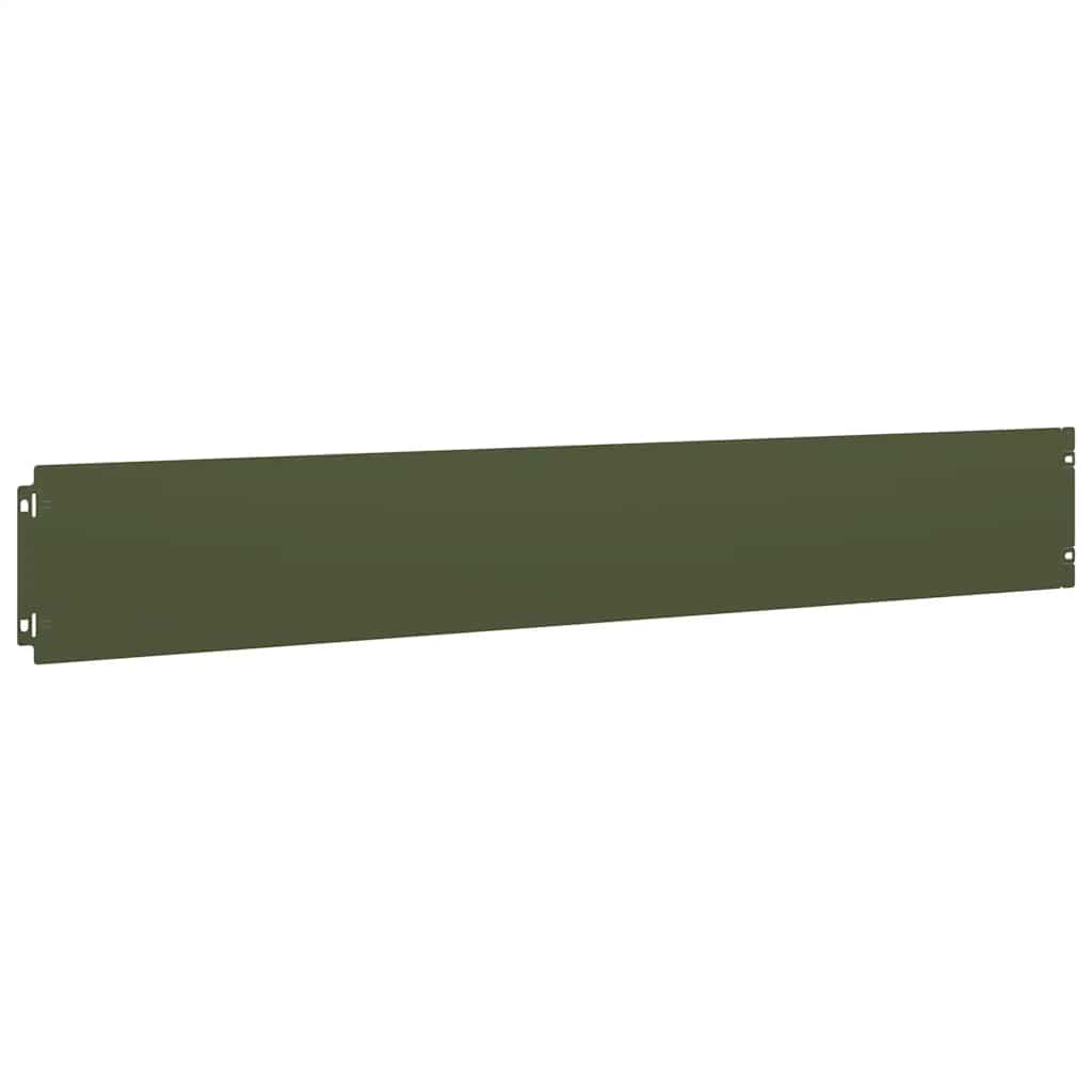 Lawn Edgings 10 pcs Olive Green 15x103 cm Cold-rolled Steel