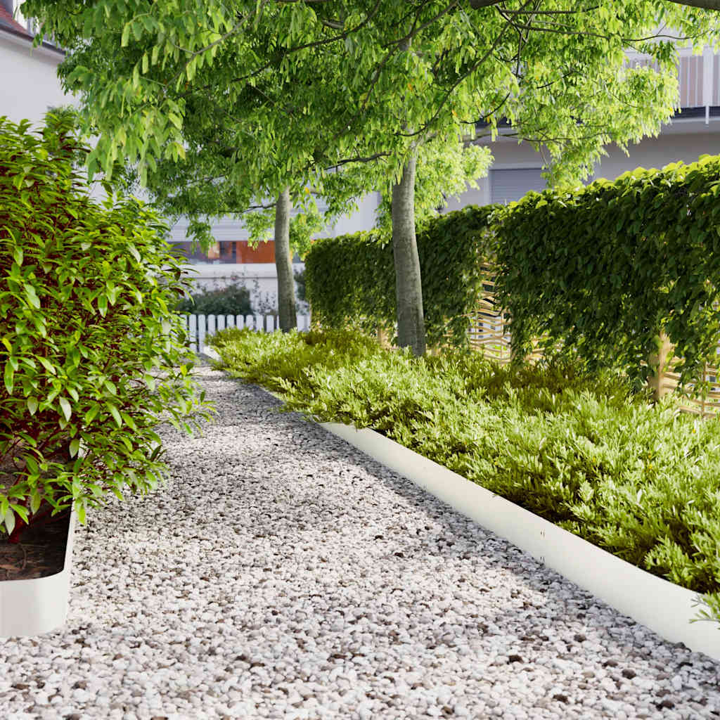 Lawn Edgings 50 pcs White 15x103 cm Cold-rolled Steel
