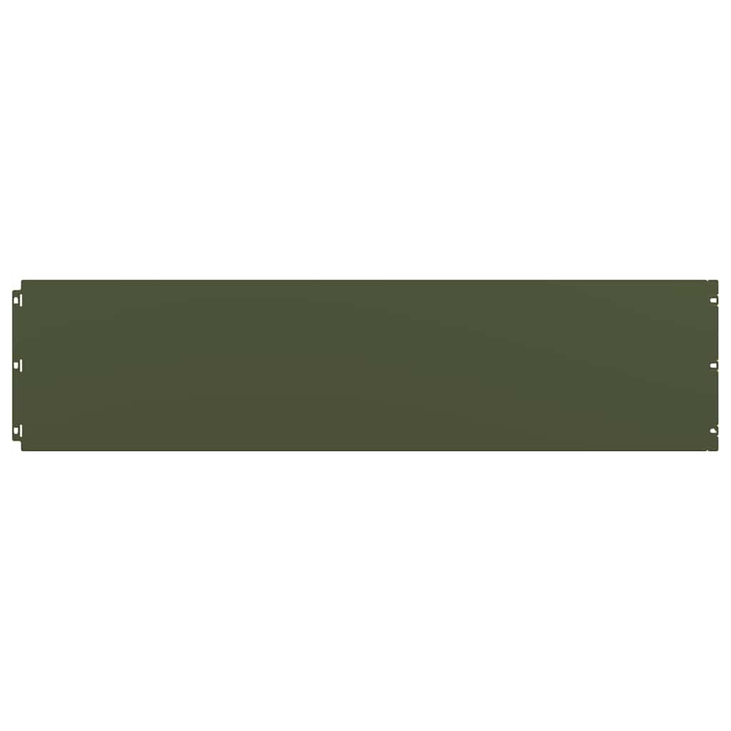 Lawn Edgings 10 pcs Olive Green 25x103 cm Cold-rolled Steel