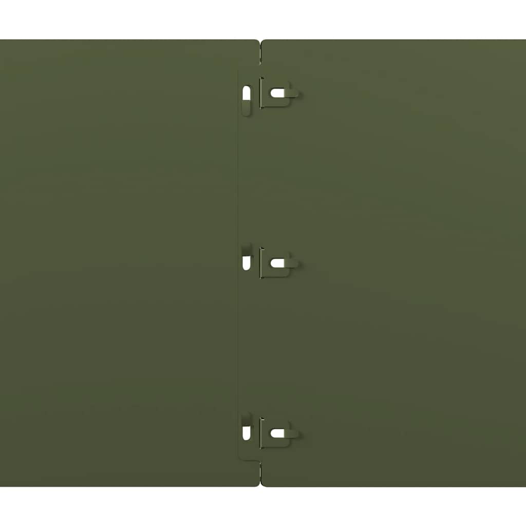 Lawn Edgings 10 pcs Olive Green 25x103 cm Cold-rolled Steel
