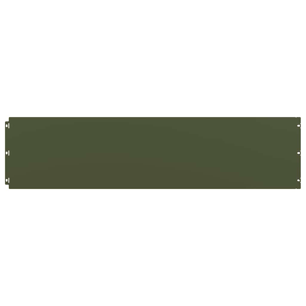 Lawn Edgings 20 pcs Olive Green 25x103 cm Cold-rolled Steel