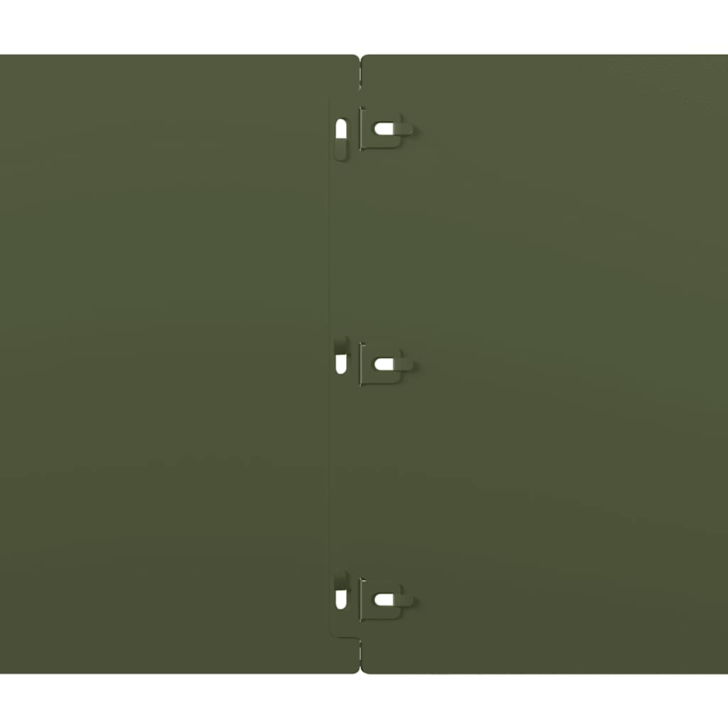 Lawn Edgings 20 pcs Olive Green 25x103 cm Cold-rolled Steel