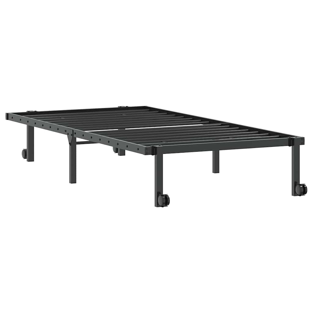 Bed Frame without Mattress Foldable Black 90x200 cm Steel