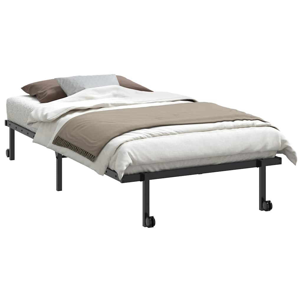 Bed Frame without Mattress Foldable Black 100x190 cm Steel