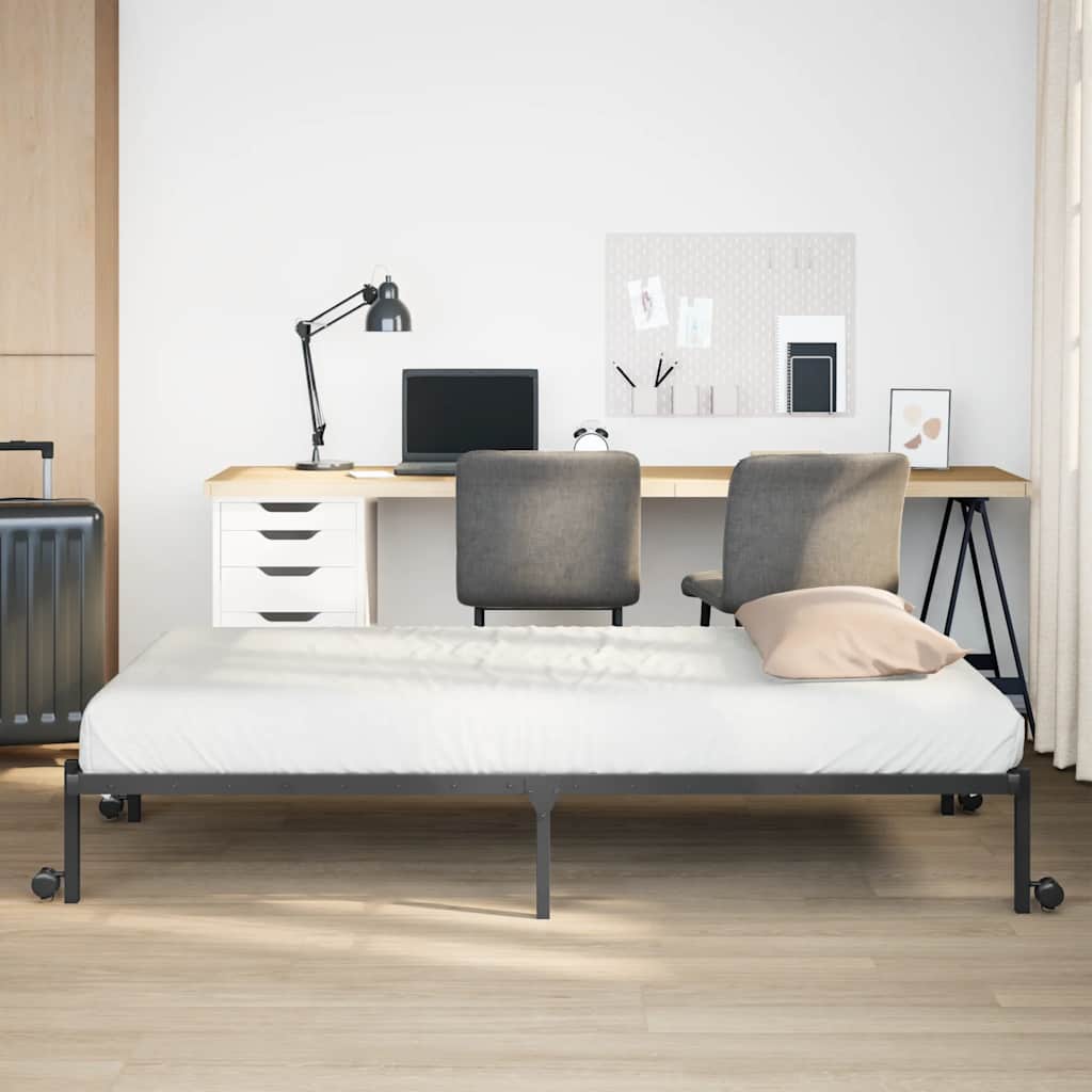 Bed Frame without Mattress Foldable Black 100x190 cm Steel